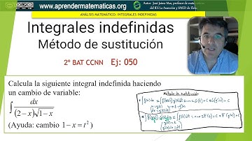 Integral indefinida. Método de sustitución o cambio de variable. CCNN2 050. José Jaime Mas