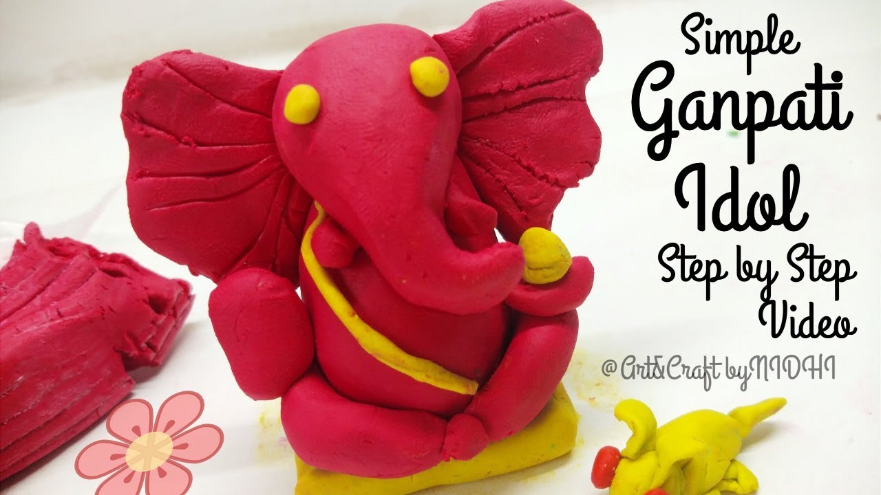 How to make Ganpati with Clay/Ganesha idol with clay dough/ ganpati