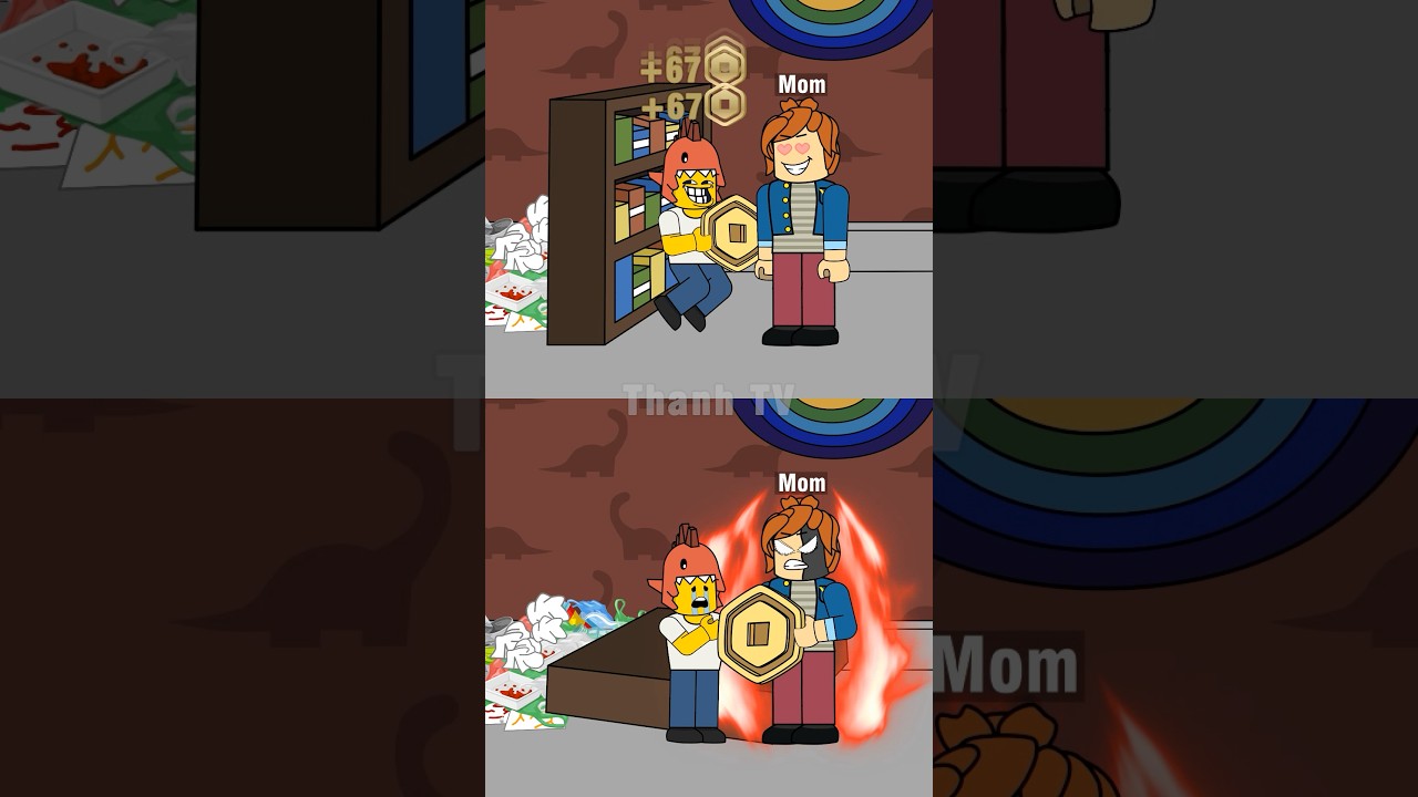 Choose Ending1 or Ending2 : Dino Kid Room Cleaning 💀 