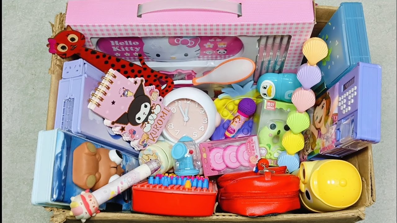 Ultimate stationery items - pink colour stationery set, lamp light, pencil box, eraser sharpener