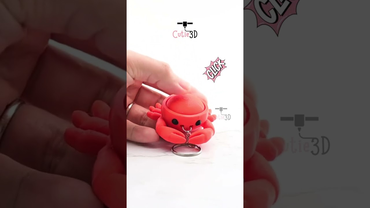 🦀 Cutie3D Keycap Fidget Clicker Crab Keychain 