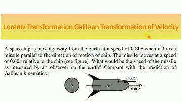 Lorentz and Galilean Transformation of Velocity numerical (A spaceship is moving away from earth