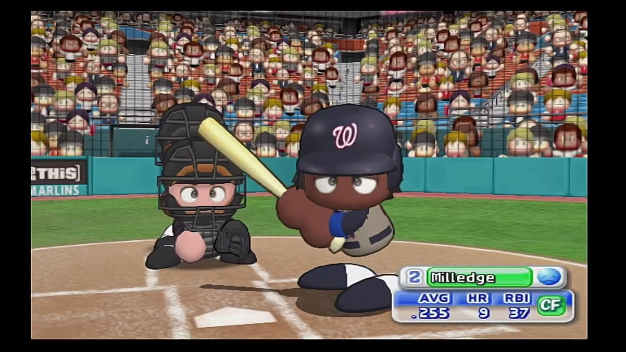 MLB Power Pros 2008 (Wii) (Florida Marlins Season) Game #83: WSH @ FLA