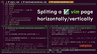 Spliting a vim page horizontally/vertically