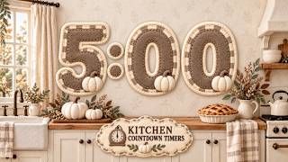 5 Minute Kitchen Timer | Elegant White Pumpkin Fall Kitchen