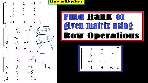 Finding Rank of a matrix using Row Operations (Exercise 3.2, Q#8(ii)) (Lecture#22, 22-04-2021, LA)