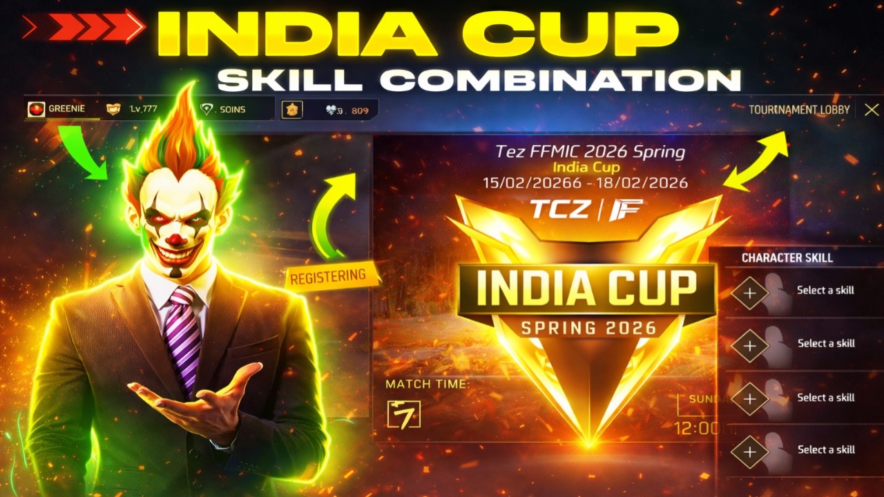 India Cup Character combination 2026   Best character combination in Free fire   India cup Spring 20