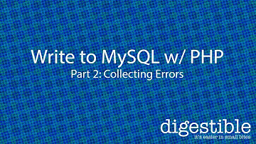 Write to a MySQL Table using a PHP form, Part 2: Collecting Form Errors