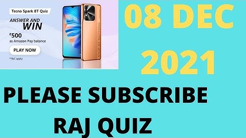 Amazon  Tecno Spark 8T Quiz  Answers Today I Amazon Daily Quiz  Today I