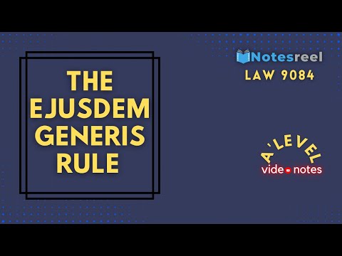 Video: Quando si applica l'ejusdem generis?