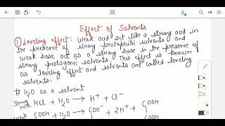Leveling And Differentiating Effect Of Non Aqueous Solvents Ph.analysis