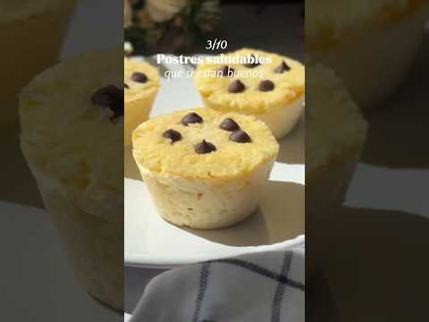 Muffins saludabls solo 4 ingredientes ❤️ #postressinazucar #postressaludables
