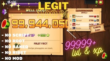 CARA CHEAT FRUIT NINJA 9999+ Lvl + xp || CHEAT GAME GUARDIAN FRUIT NINJA 100% LEGIT + MOD FRUITNINJA