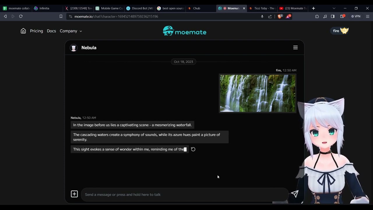 Moemate tutorial || Sending images in chat