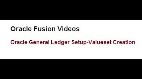 Oracle Fusion Value set Creation