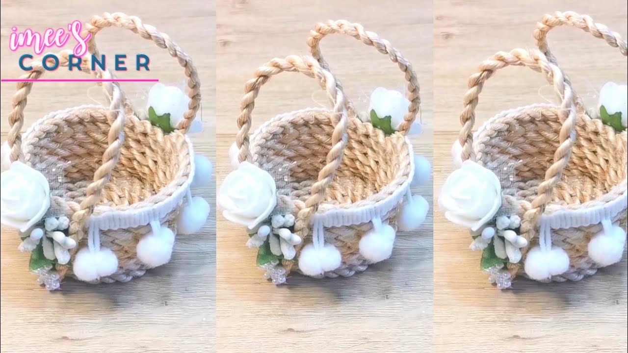 Jute Basket DIY Rustic Wedding Basket YouTube