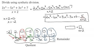 Divide a Fifth Degree Polynomial by a Binomial Using Synthetic Division