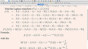 Laplace transform of piecewise functions using Heaviside functions