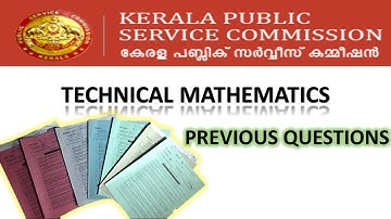 Kerala Psc Technical Mathematics Important Questions