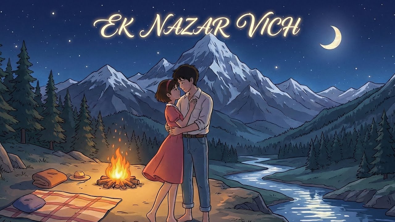 Ek Nazar Vich - Official Lyric Video | [Melosage] | Romantic Anime Vibes