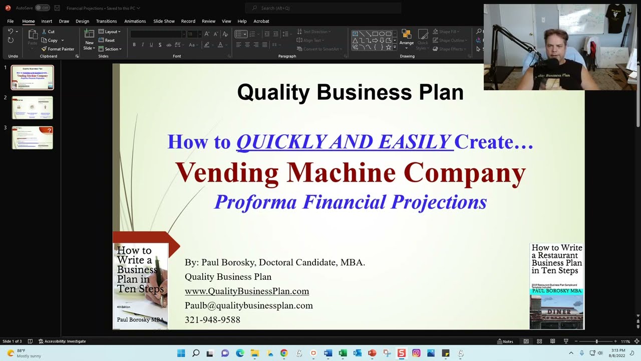Vending Machine Company Proforma Financial Projections – Quickly and ...