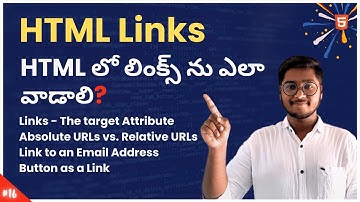 HTML Links in Telugu HTML Tutorial | Anchor Tag in HTML | Hyperlinks in HTML | #html #htmlintelugu