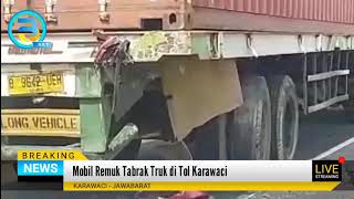 Lakalantas, Mobil Remuk Tabrak Truk di Tol Karawaci