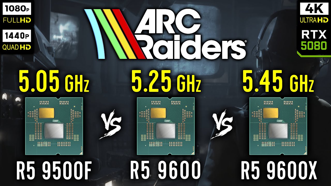 Ryzen 5 9500F vs Ryzen 5 9600 vs Ryzen 5 9600X in ARC Raiders