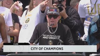 Coach Michael Malone gets crowd pumped at Nuggets rally: 'It's a surreal moment'