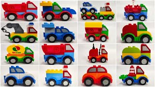 Lego Building Bricks With 12 Different Car And Trucks Toys