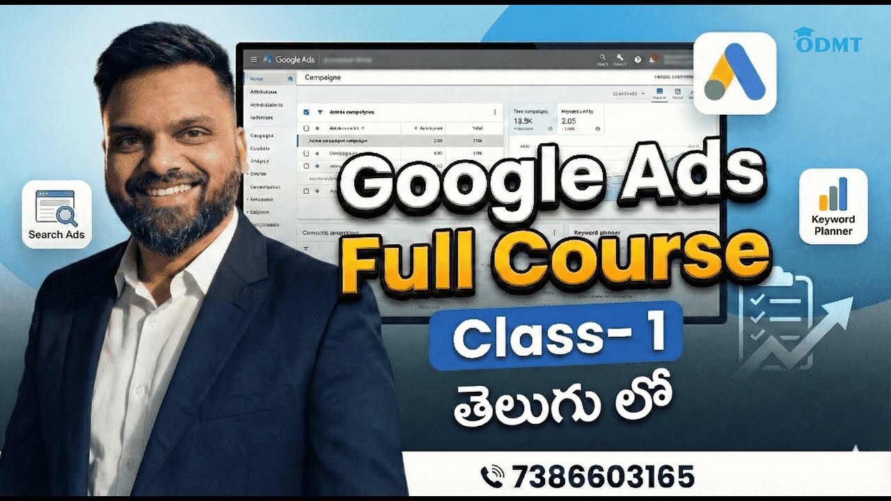 Free Google Ads Course in Telugu 2026 - Class 1 | Google ads Account Structure 