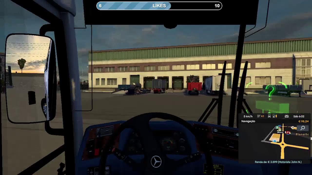 jogando Euro Truck Simulator 2