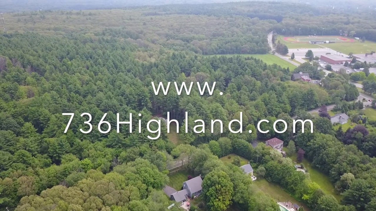 Great aerial views of 736 Highland St. Holliston