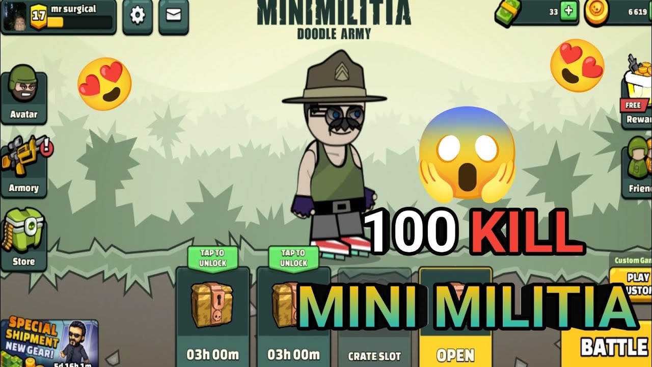 Mini militia 100 kill challange video 🔥😍
