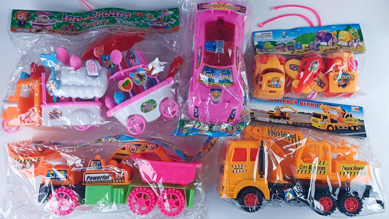 Unboxing and Drives Toy Vehicles By Hand