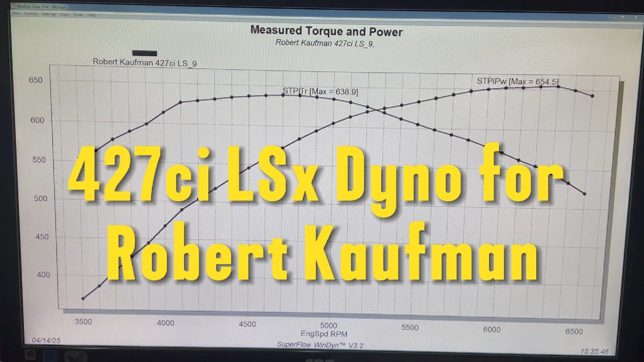 Golen Engine 427ci LSx Dyno for Robert Kaufman