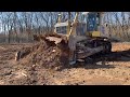 Komatsu D275 Bulldozer Pushing Topsoil