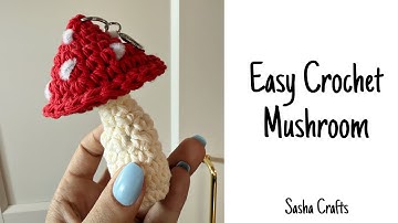 Simple NO SEW Crochet Mushroom Keychain!