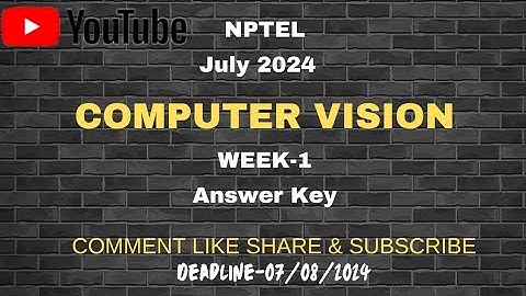 Computer vision NPTEL Assignment 1 week 1 answers 2024