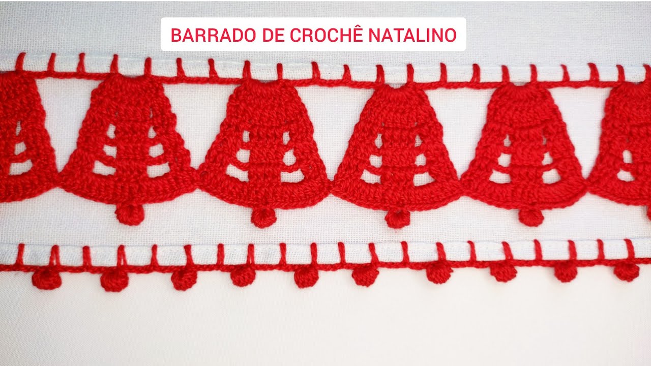 BARRADO BICO DE CROCHÊ PARA PANO DE PRATO NATALINO #82