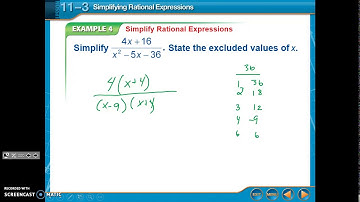 11.3 - Simplifying Rational Expressions