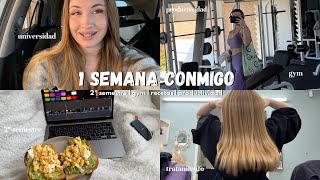 1 SEMANA CONMIGO + vida universitaria 🎧 | 2º semestre, productividad, gym, recetas, organización....