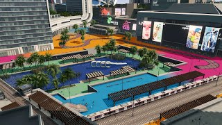 Building Mall Plaza with Trains and Trams - Cities: Skylines - Asturis 37