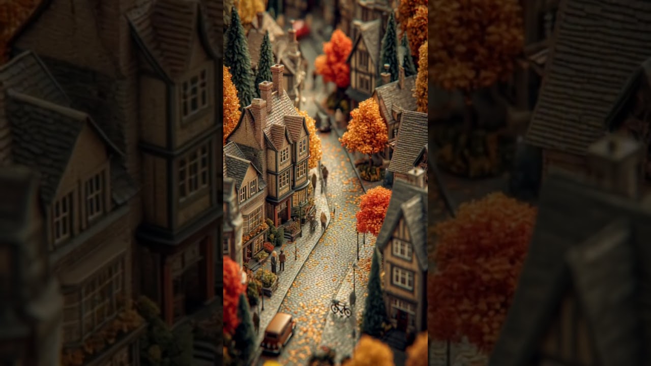 A Tiny Autumn Town Comes Alive 🍂 | Tilt-Shift Magic 