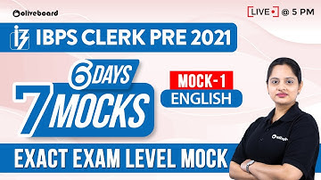 IBPS Clerk Pre English Mock Test 2021 | Mock - 1 | 6 dagen 7 Mocks | Harshita Ma