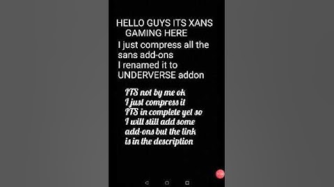 I JUST COMPRESS IT OK link in the description UNDERVERSE addon not complete yet