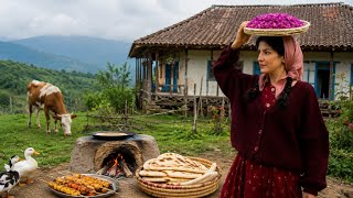 Rural Life in Northern Iran | Lavash Bread & Saffron Chicken
