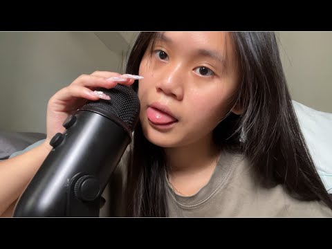 ASMR tongue fluttering and nail on nail tapping