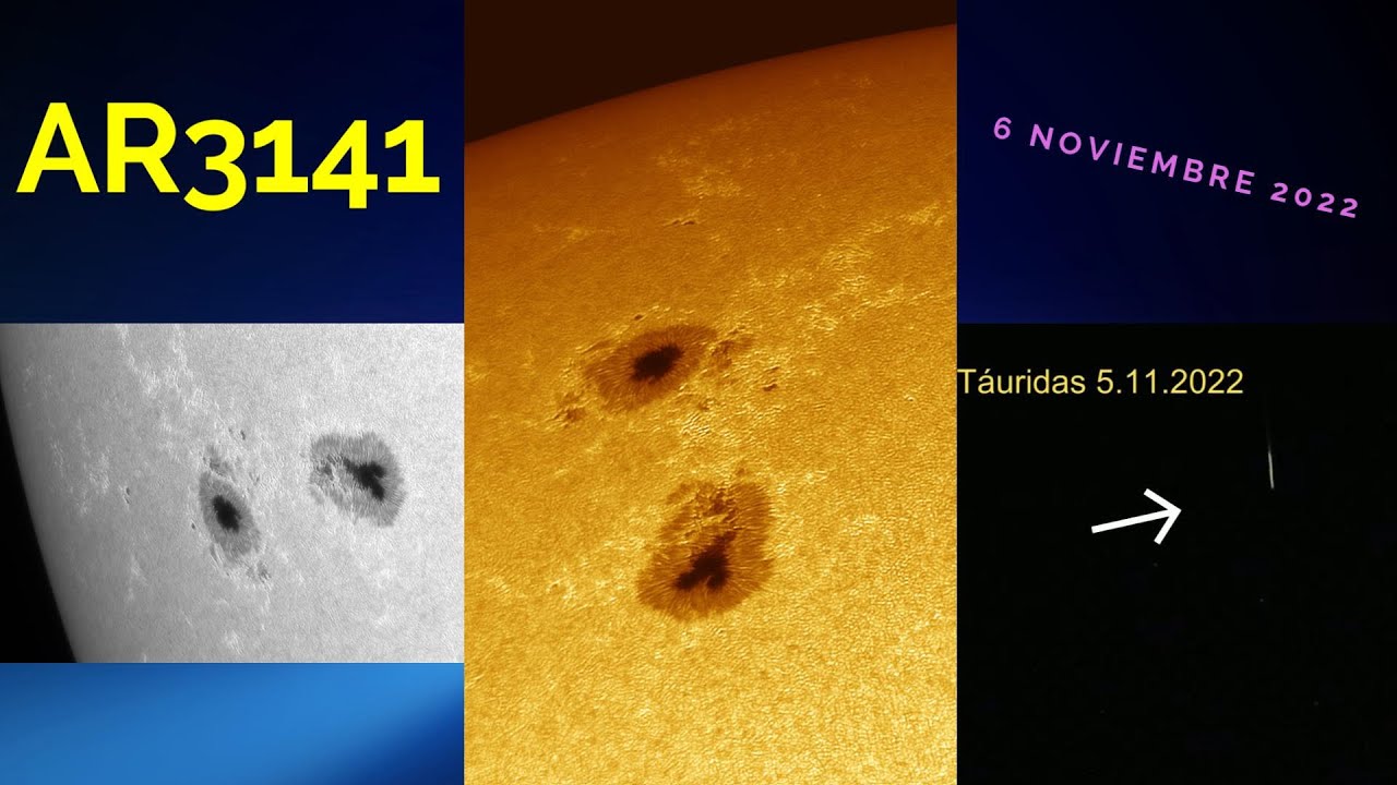 AR3141 AR3140 AR3137 AR3135 Sol 6 noviembre 2022 Táuridas - YouTube