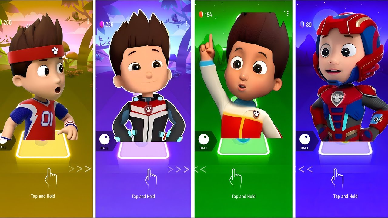 Rubble Paw Patrol VS Marshall VS Ryder Paw Patrol VS Paw Patrol - Tiles Hop EDM Rush 